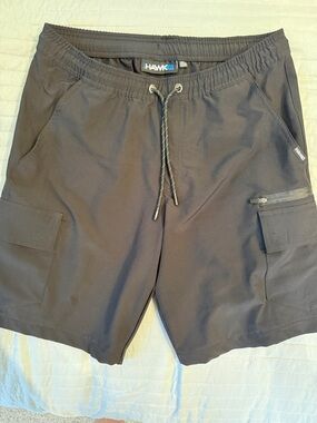Tony Hawk Men's Black Cargo Shorts with Drawstring